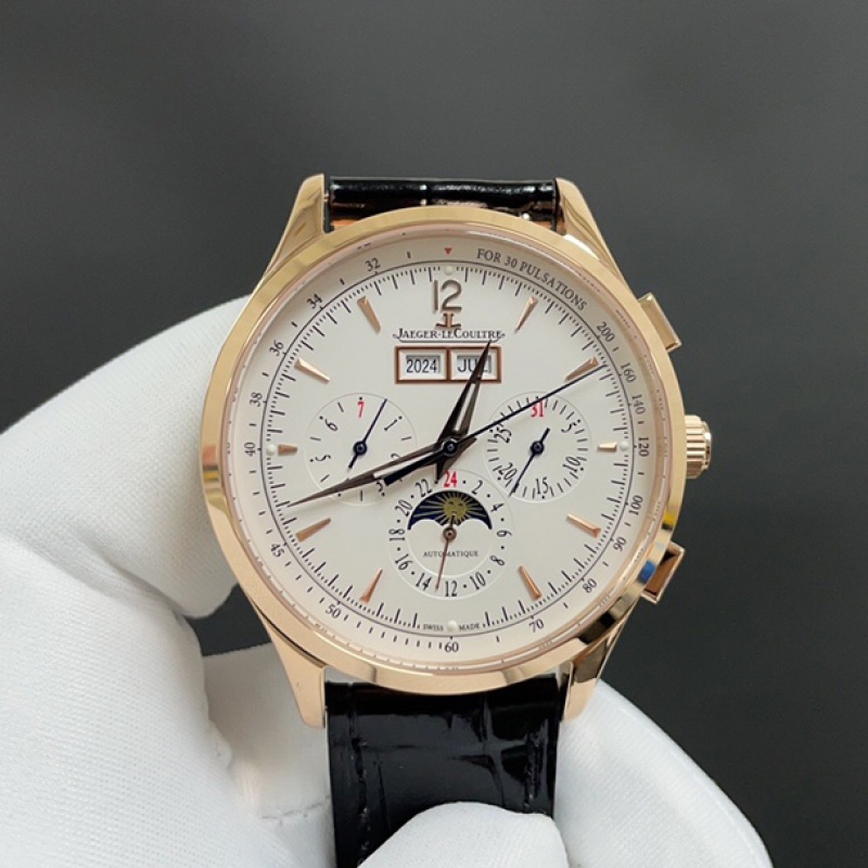 积家 大师系列 玫瑰金白面 40mm 759机